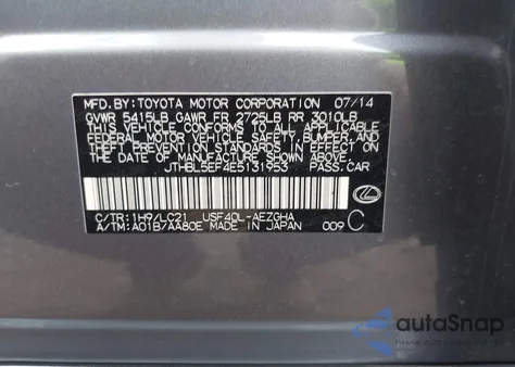 2014 Lexus Ls 460 from USA, damaged, VIN JTHBL5EF4E5131953